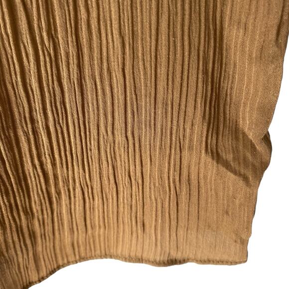 Vince Round Neck Silk Brown Crinkle Top Blouse size XS - Picture 8 of 10